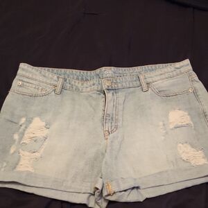 GAP Distressed Light Blue Denim Shorts